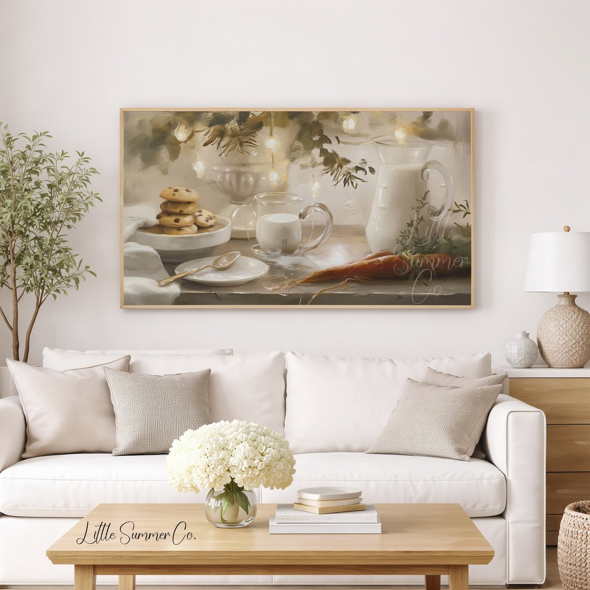 Cookies Milk Carrots Frame TV Art displayed on a TV
