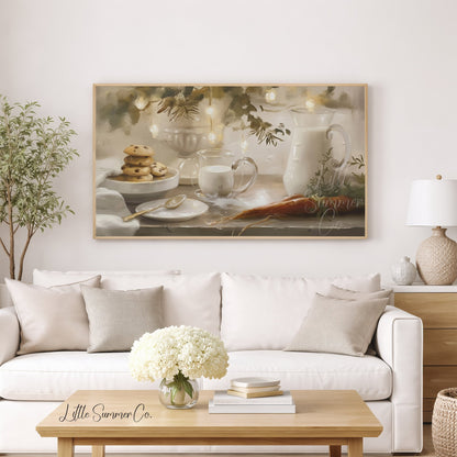 Cookies Milk Carrots Frame TV Art displayed on a TV