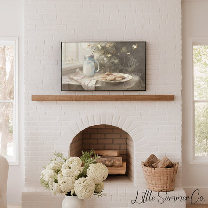Cookies And Milk Frame TV Art displayed on a TV