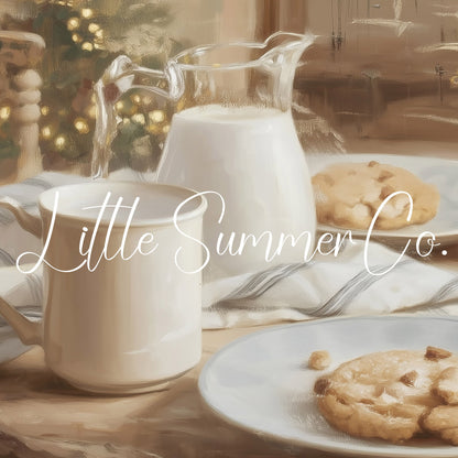 Milk And Cookies Frame TV Art displayed on a TV