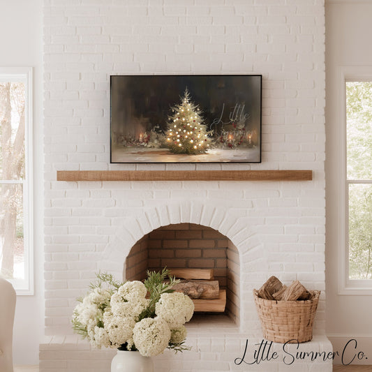 Christmas Tree Lights Frame TV Art displayed on a TV