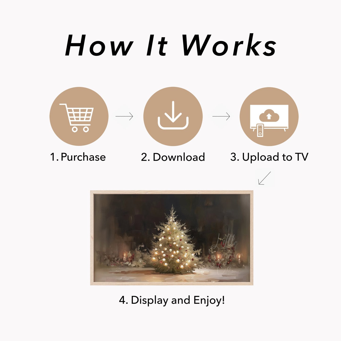 Christmas Tree Lights Frame TV Art displayed on a TV