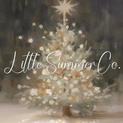 White Christmas Tree Glowing Frame TV Art displayed on a TV