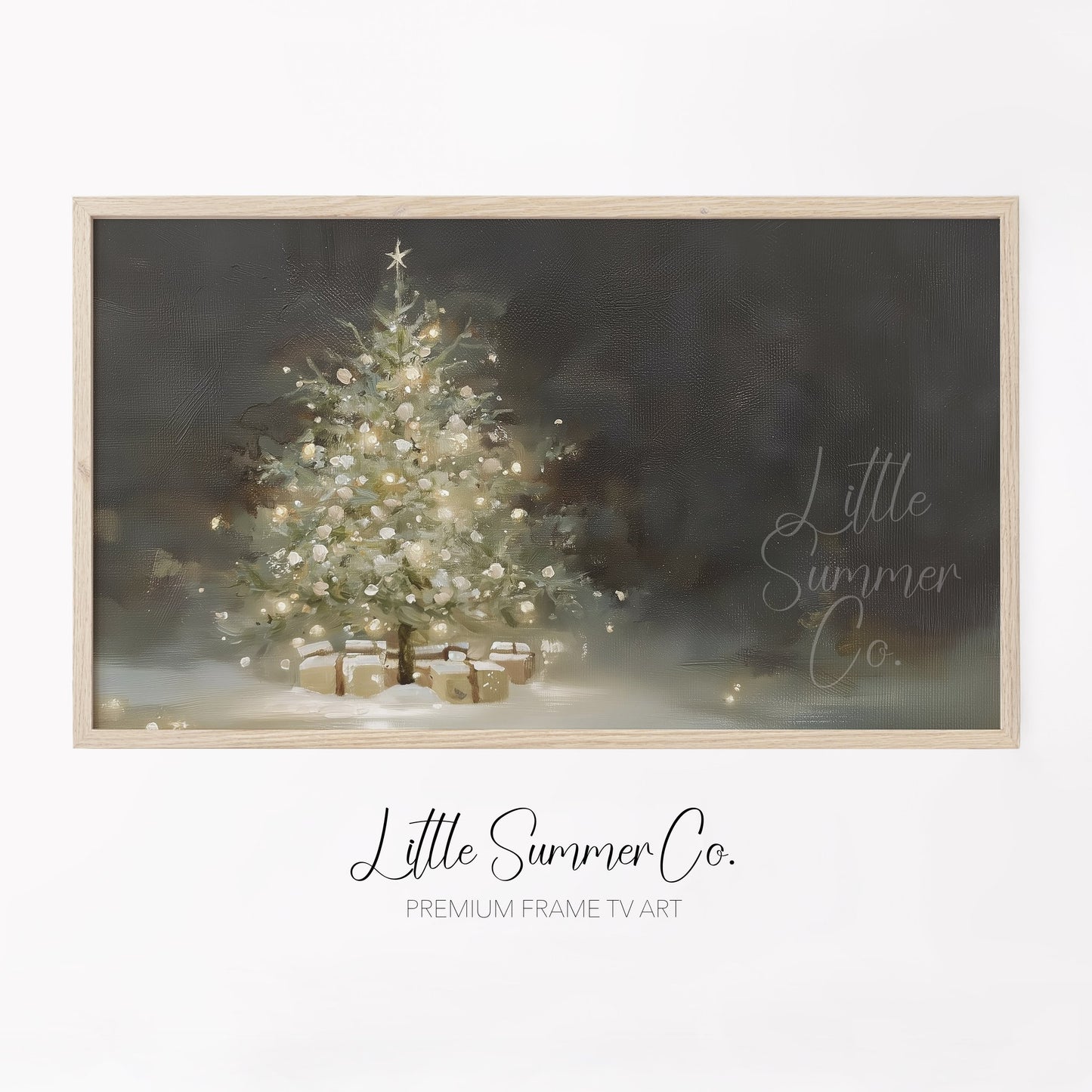 Christmas Tree Gifts Frame TV Art displayed on a TV