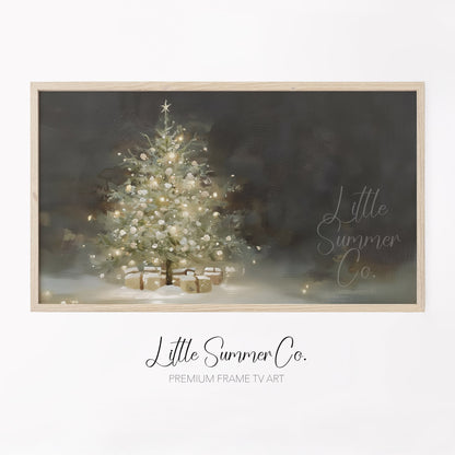 Christmas Tree Gifts Frame TV Art displayed on a TV