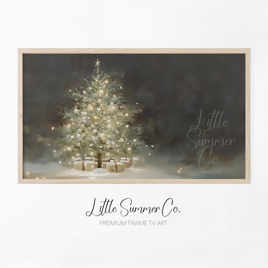 Christmas Tree Gifts Frame TV Art displayed on a TV