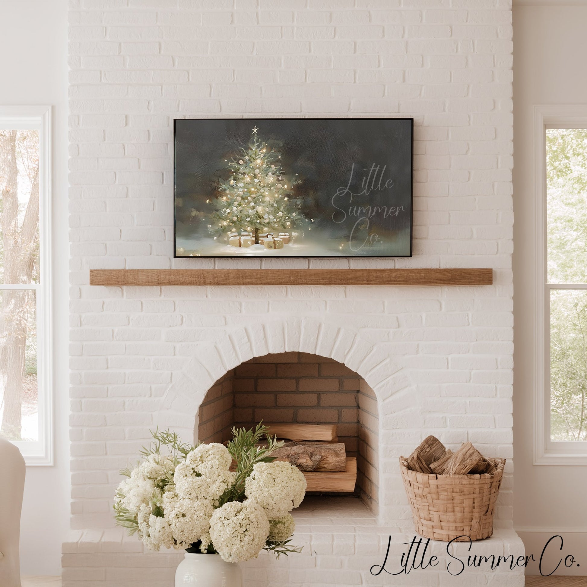 Christmas Tree Gifts Frame TV Art displayed on a TV