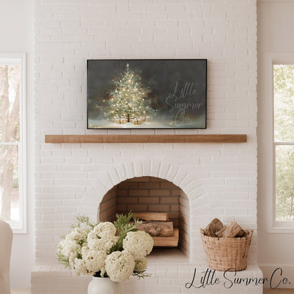 Christmas Tree Gifts Frame TV Art displayed on a TV