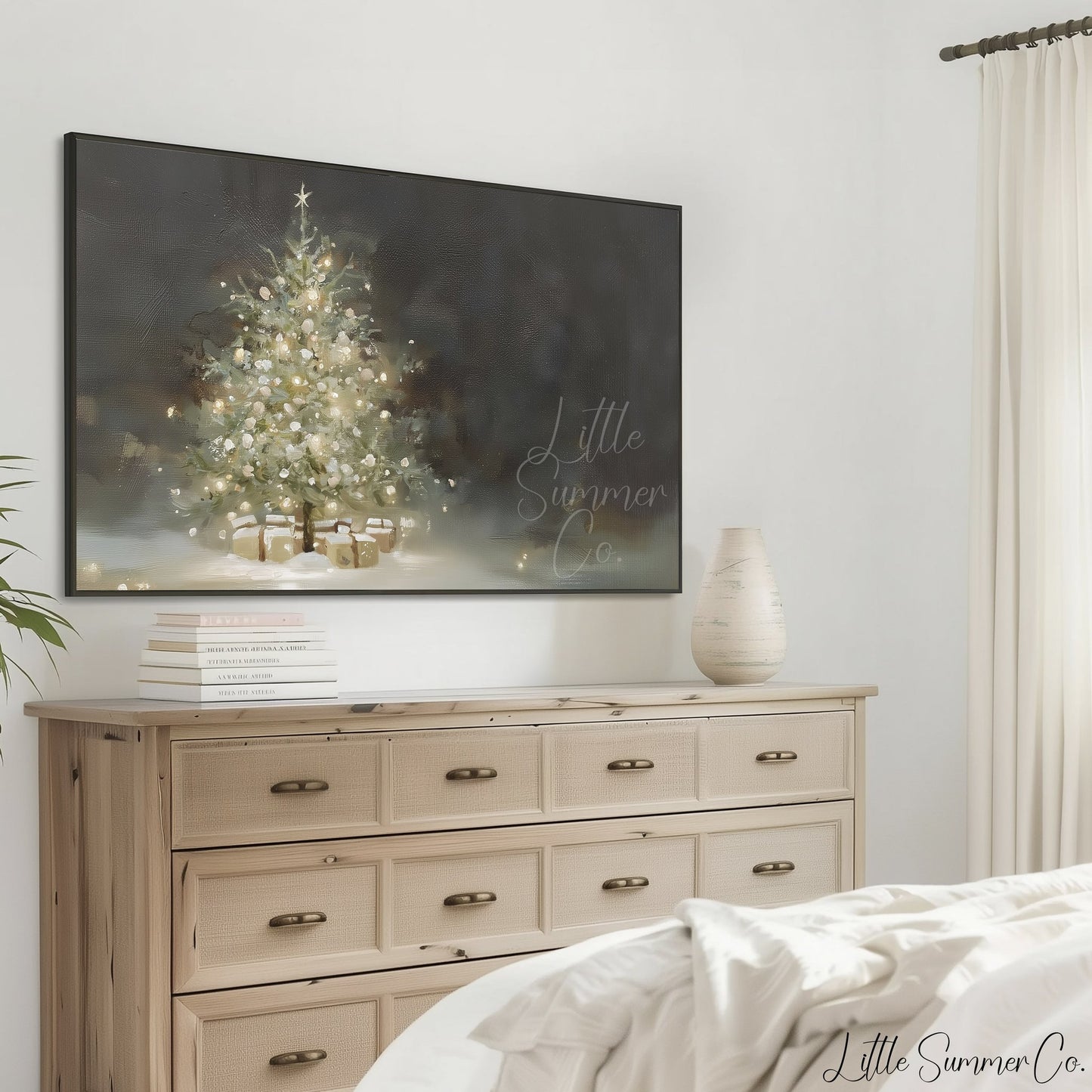 Christmas Tree Gifts Frame TV Art displayed on a TV
