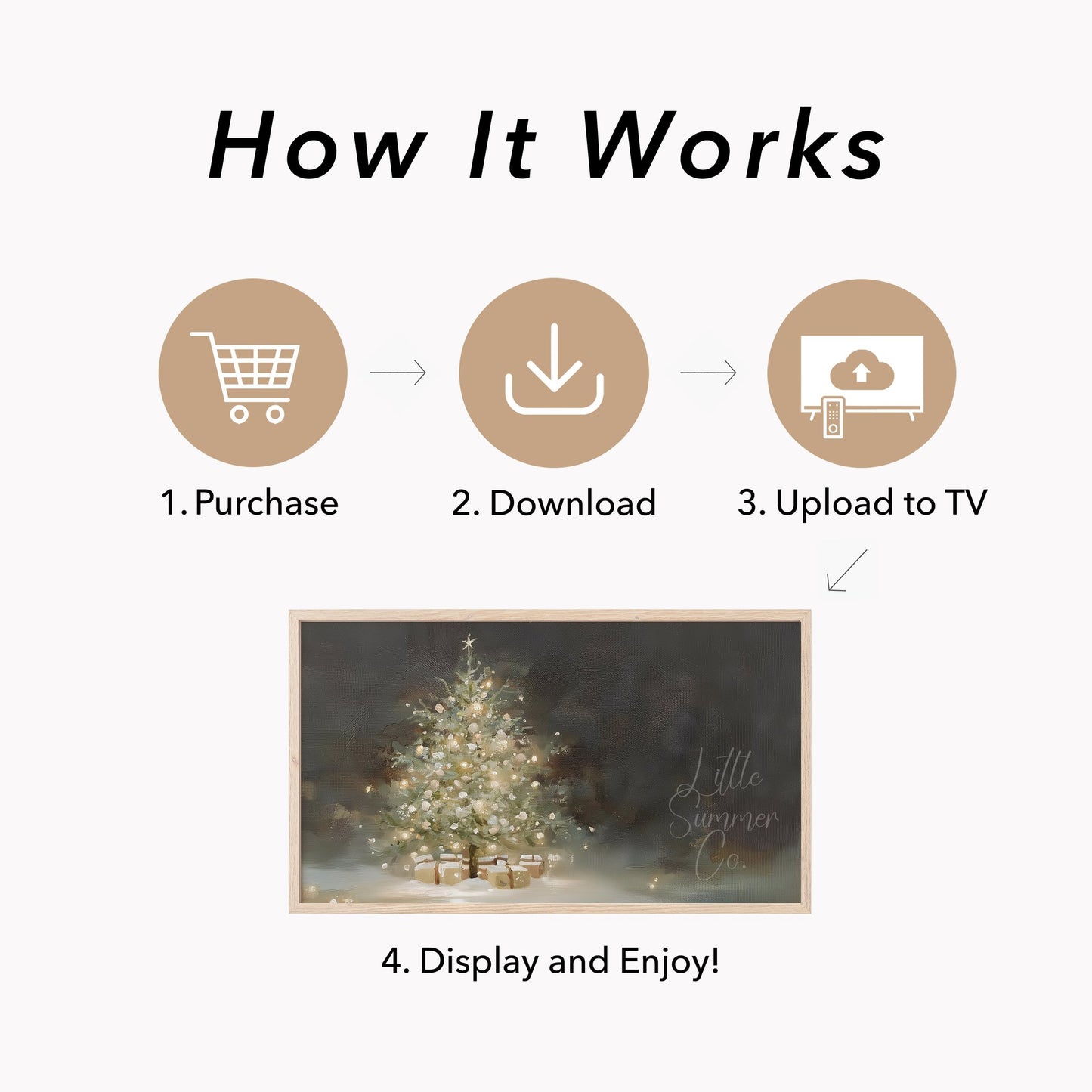 Christmas Tree Gifts Frame TV Art displayed on a TV