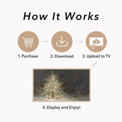 Christmas Tree Gifts Frame TV Art displayed on a TV