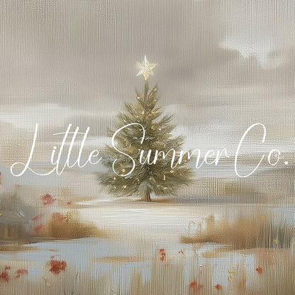 Lone Christmas Tree Snowfield Frame TV Art displayed on a TV