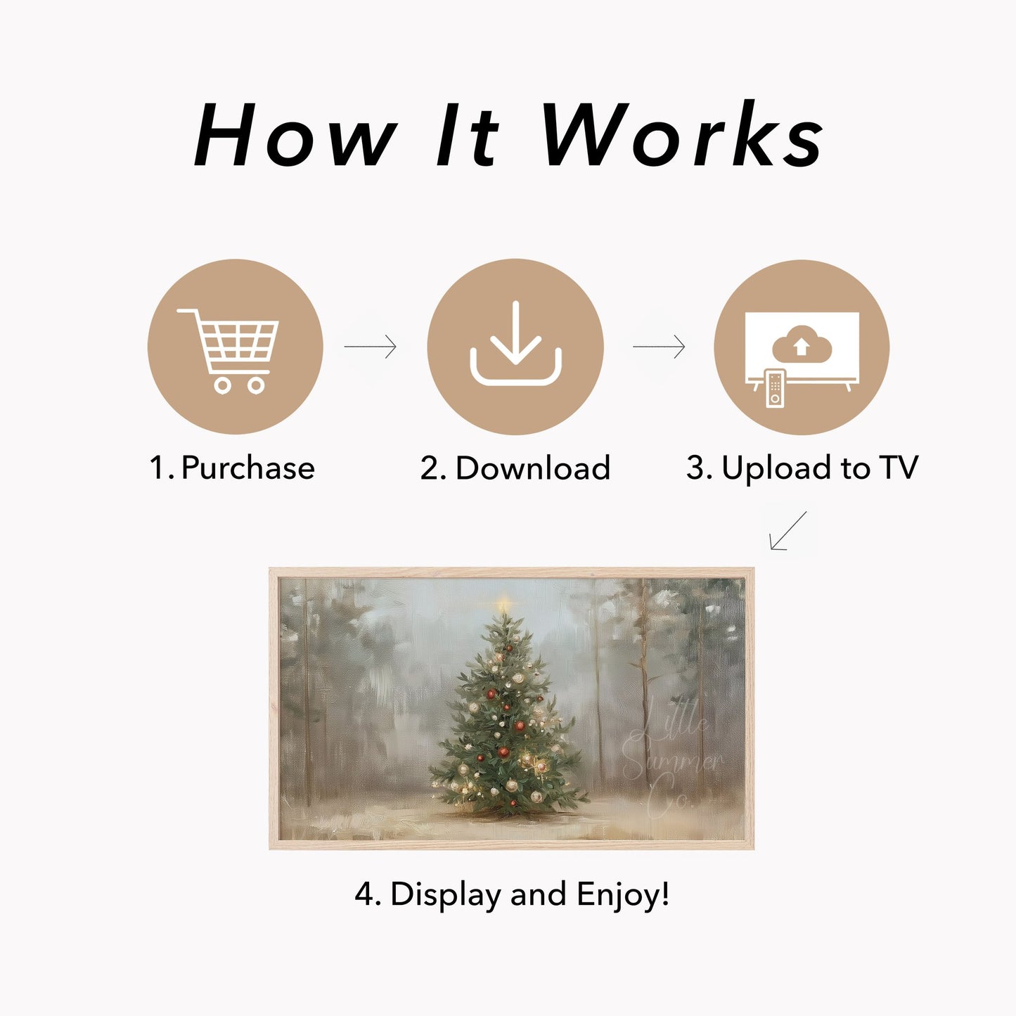 Forest Christmas Tree Frame TV Art displayed on a TV