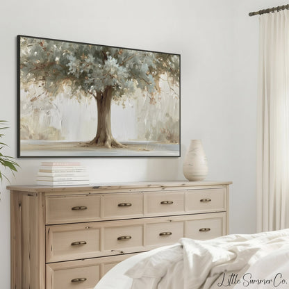 Large Tree Frame TV Art displayed on a TV