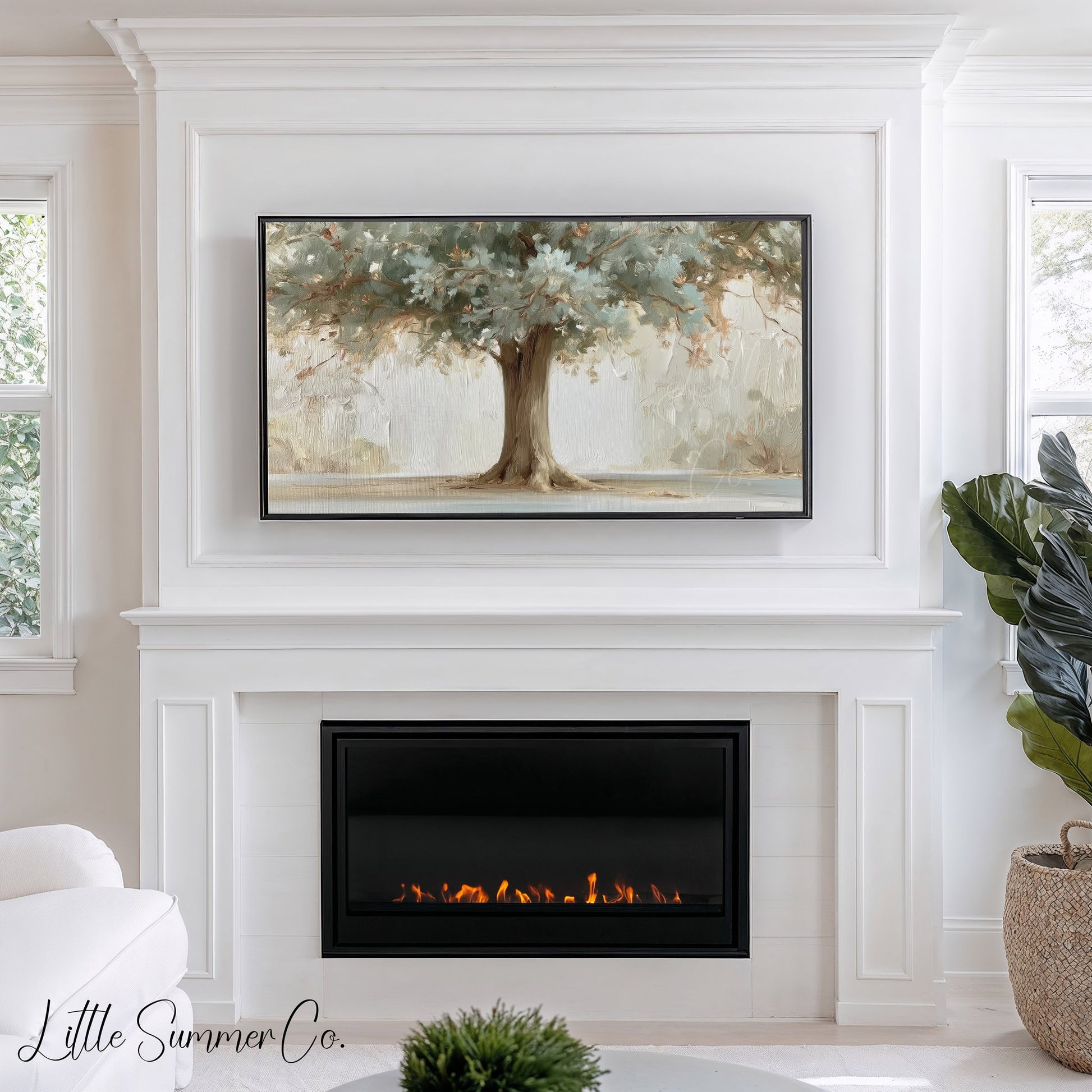 Large Tree Frame TV Art displayed on a TV
