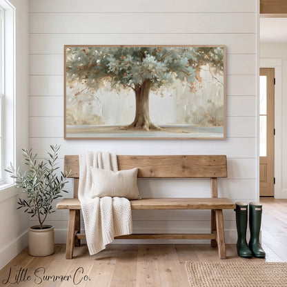 Large Tree Frame TV Art displayed on a TV