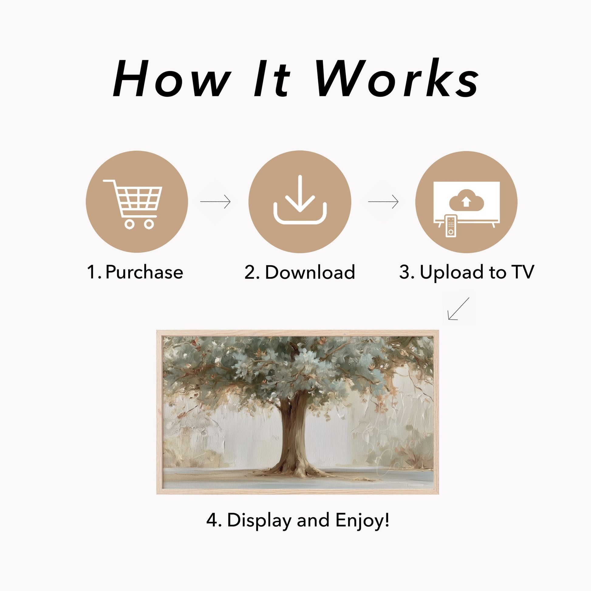 Large Tree Frame TV Art displayed on a TV