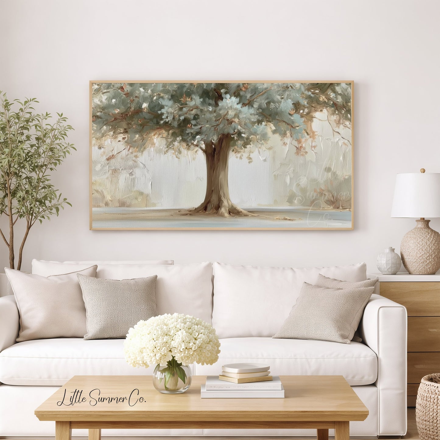 Large Tree Frame TV Art displayed on a TV