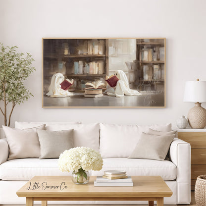 Reading Ghosts Frame TV Art displayed on a TV