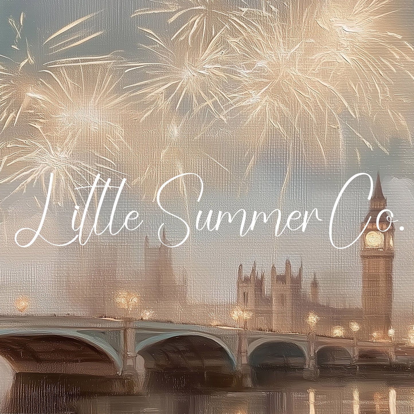 Big Ben Fireworks Frame TV Art displayed on a TV