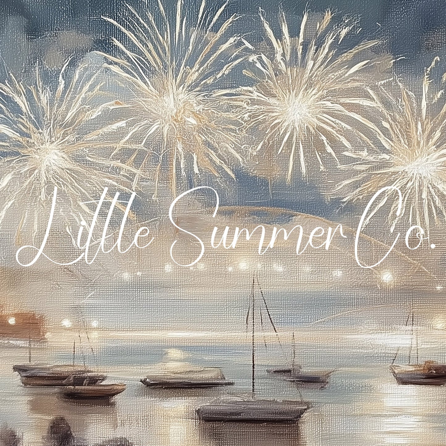 Harbour Fireworks Boats Frame TV Art displayed on a TV