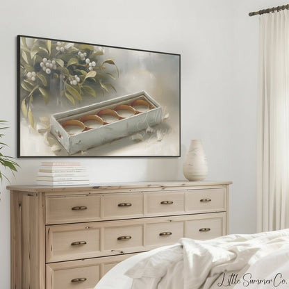 Five Golden Rings Frame TV Art displayed on a TV