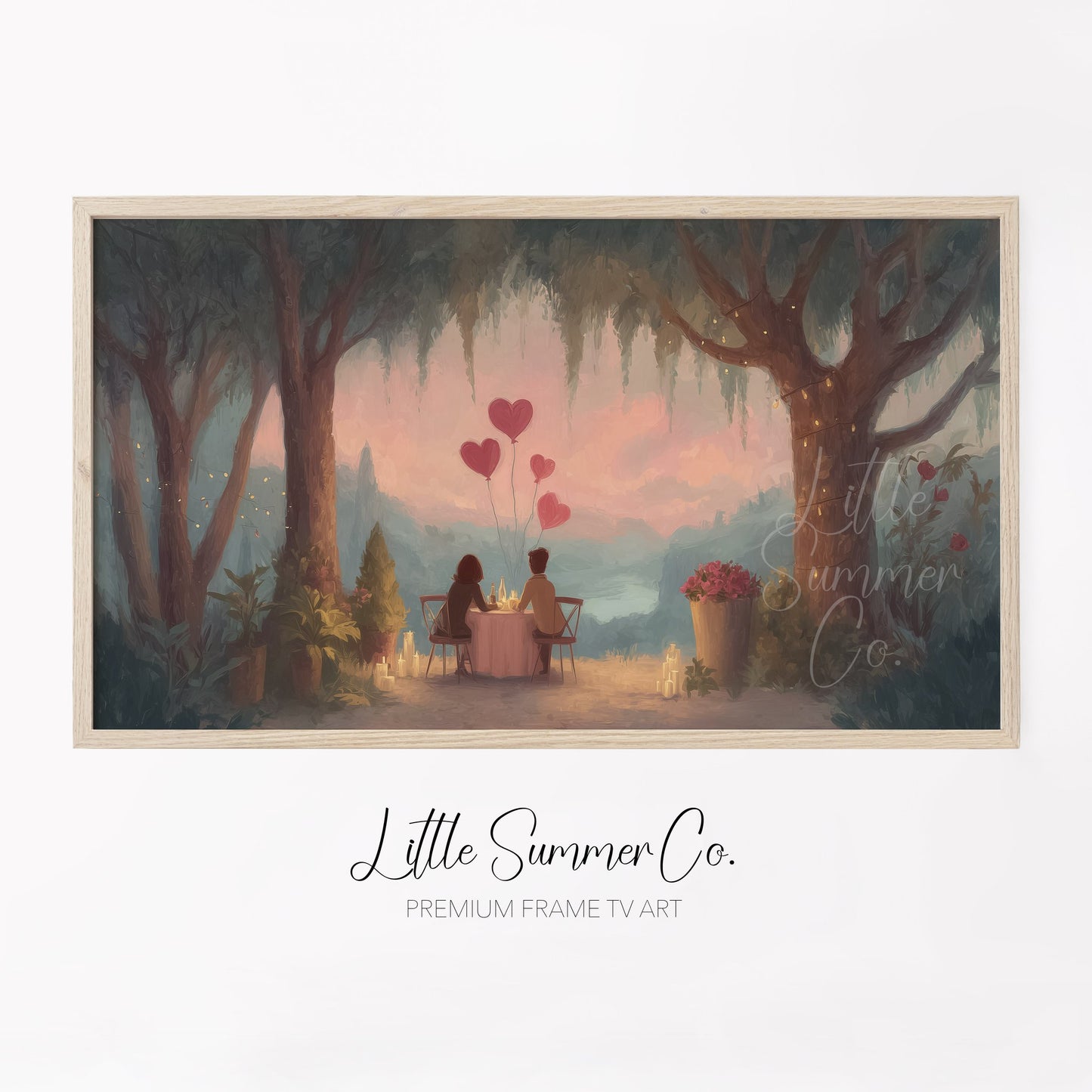 Romantic Dinner Frame TV Art displayed on a TV