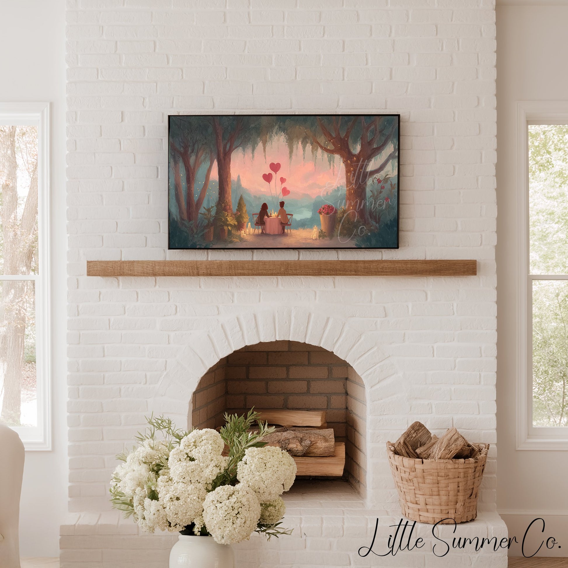 Romantic Dinner Frame TV Art displayed on a TV