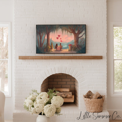 Romantic Dinner Frame TV Art displayed on a TV