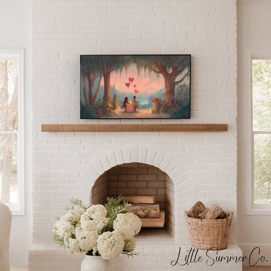Romantic Dinner Frame TV Art displayed on a TV