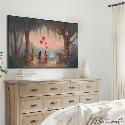 Romantic Dinner Frame TV Art displayed on a TV