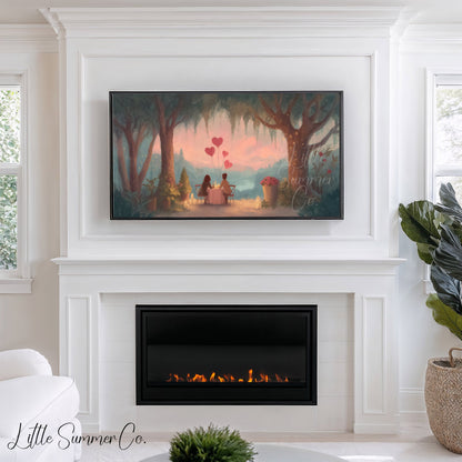 Romantic Dinner Frame TV Art displayed on a TV