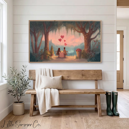 Romantic Dinner Frame TV Art displayed on a TV