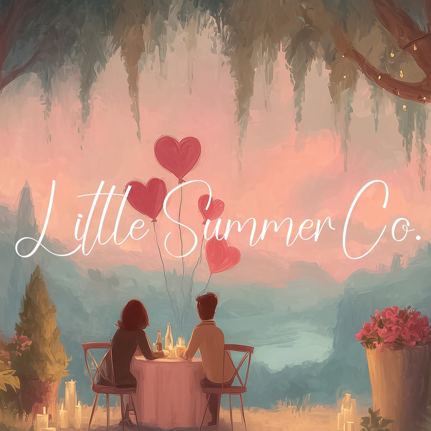 Romantic Dinner Frame TV Art displayed on a TV