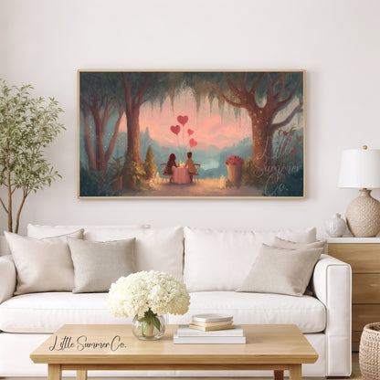 Romantic Dinner Frame TV Art displayed on a TV