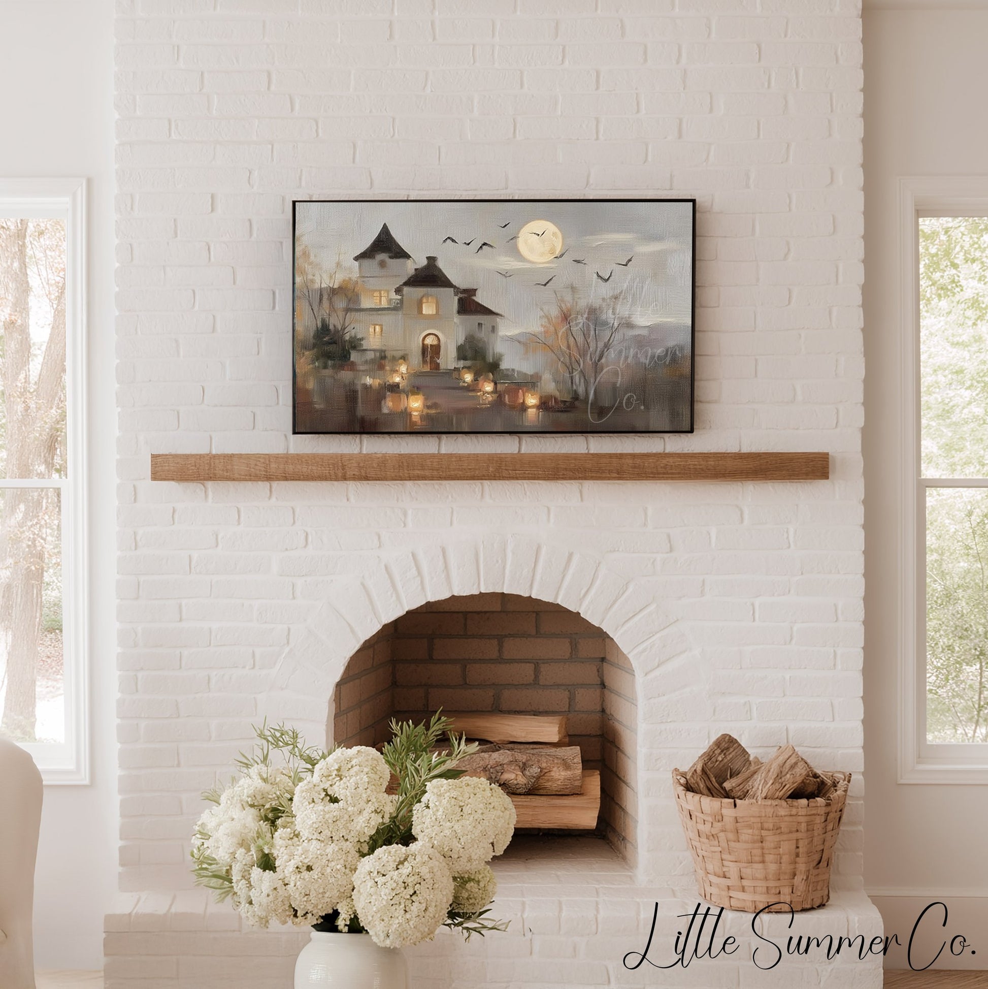 Haunted House Frame TV Art displayed on a TV
