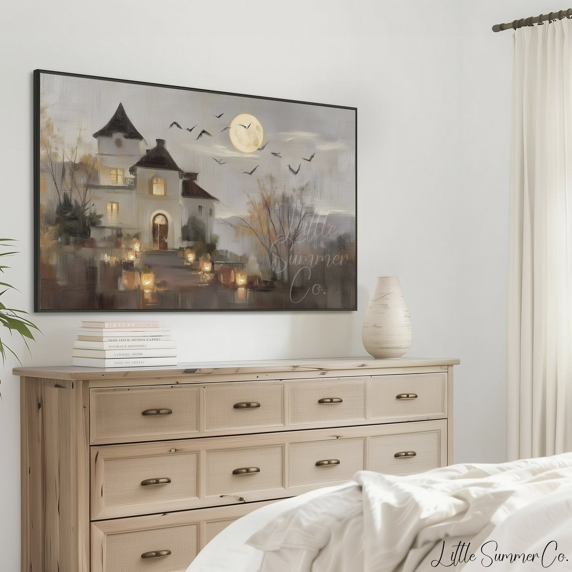 Haunted House Frame TV Art displayed on a TV
