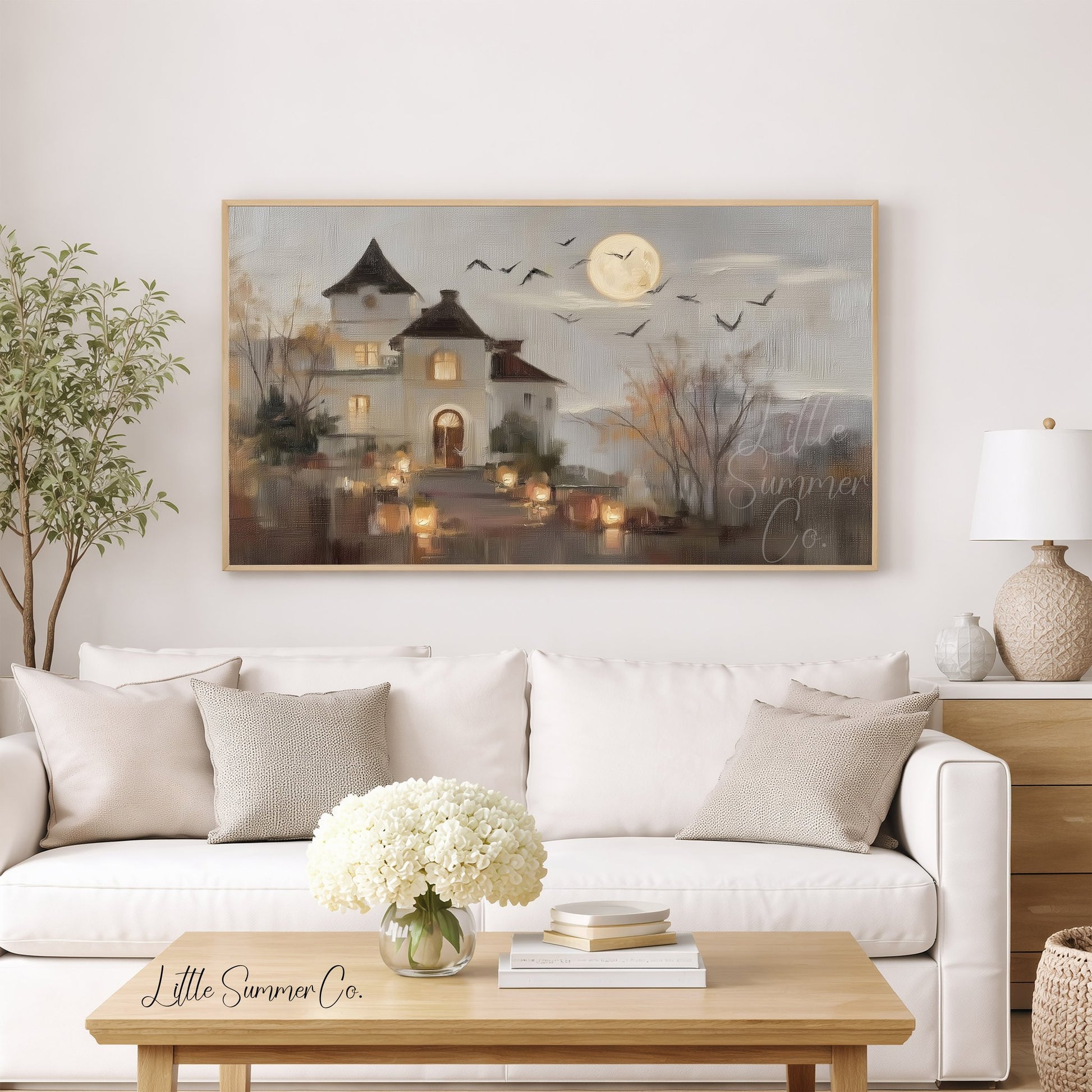 Haunted House Frame TV Art displayed on a TV