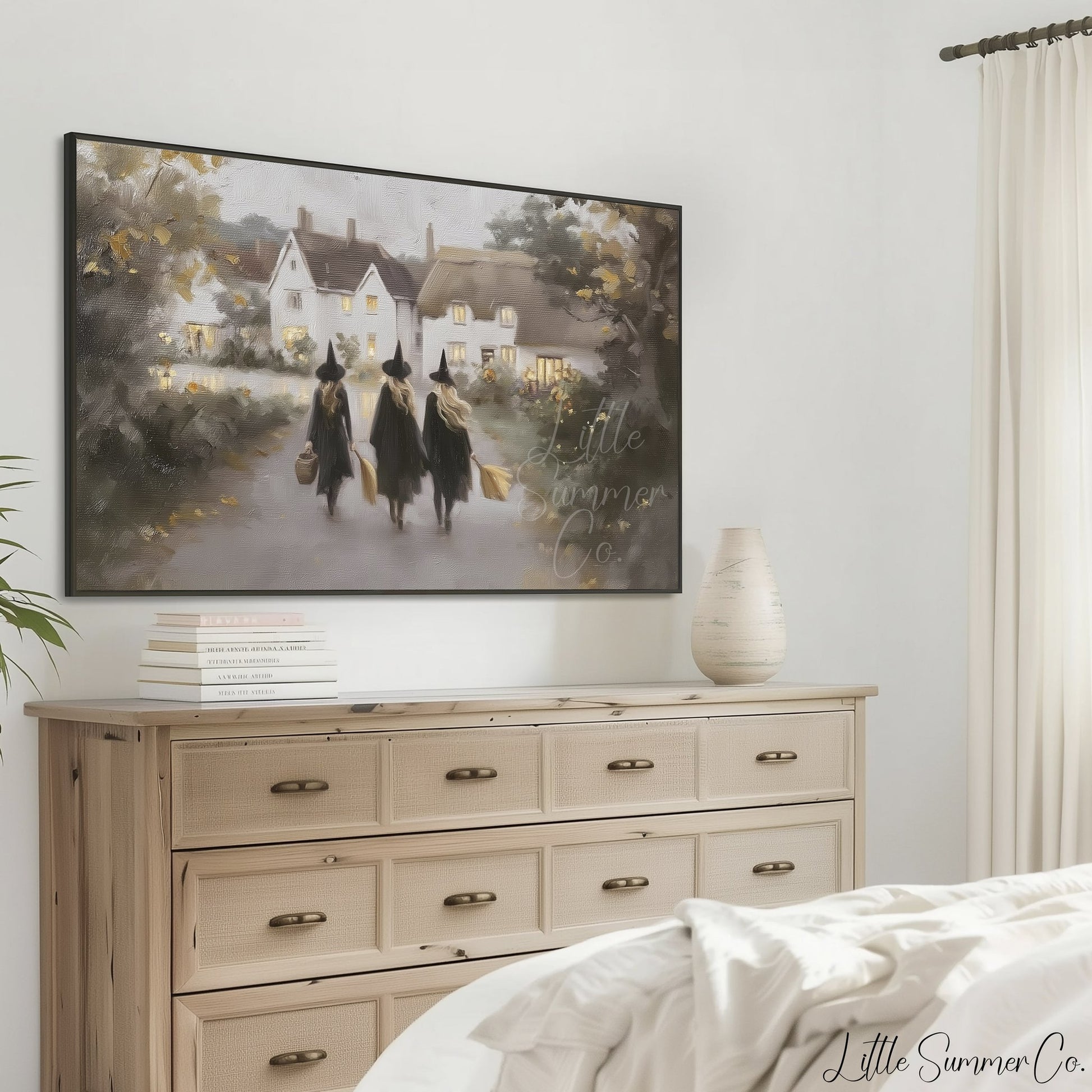 Three Witches Frame TV Art displayed on a TV