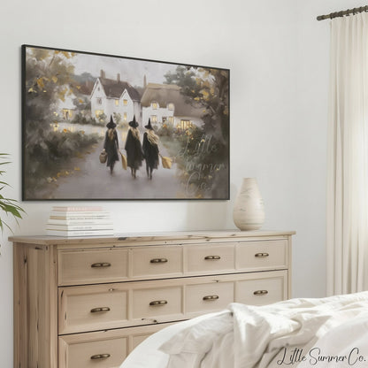 Three Witches Frame TV Art displayed on a TV
