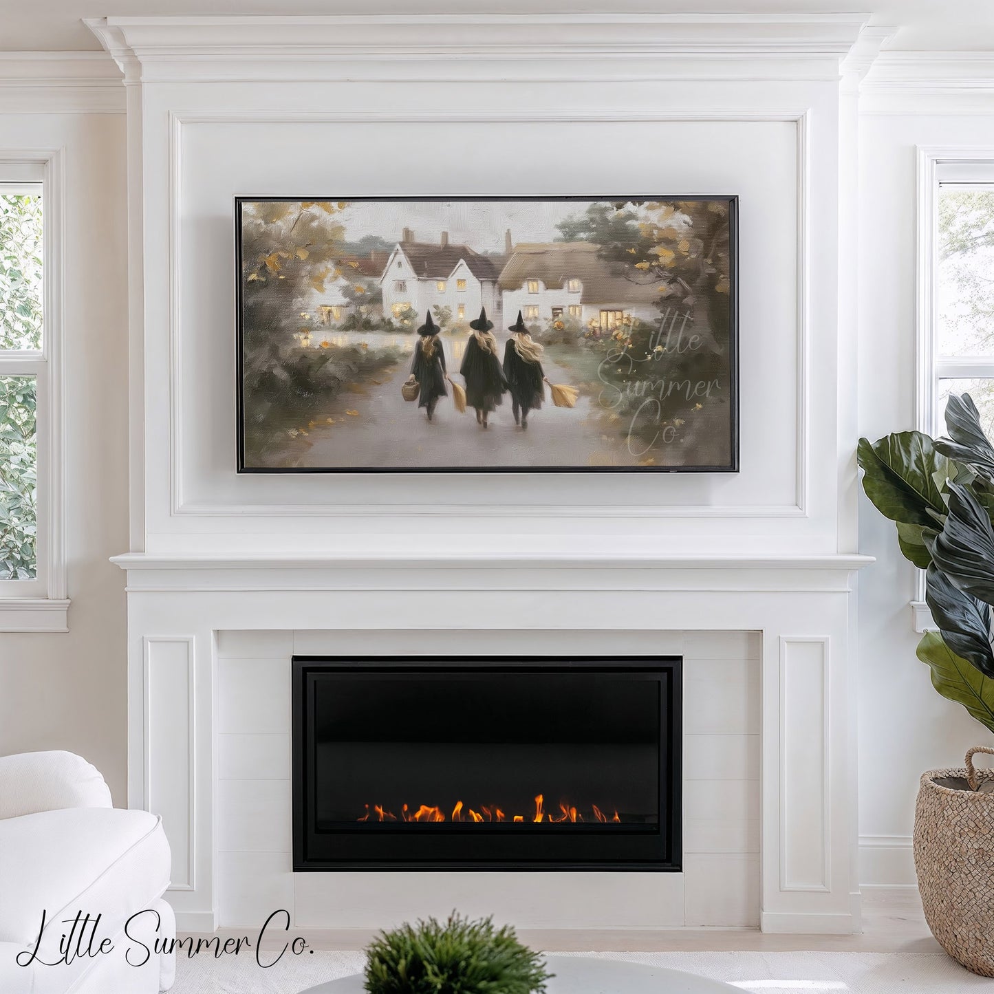 Three Witches Frame TV Art displayed on a TV