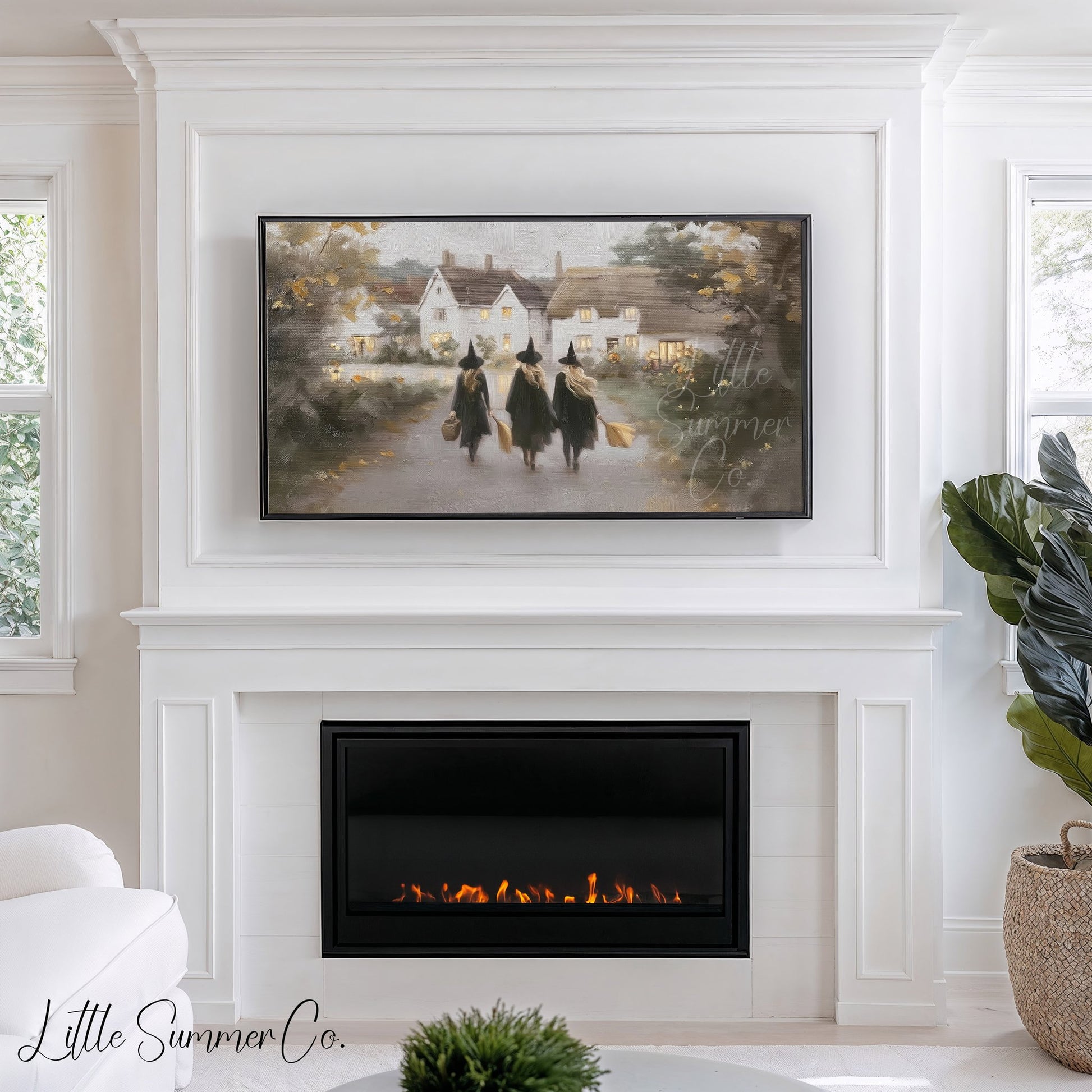 Three Witches Frame TV Art displayed on a TV