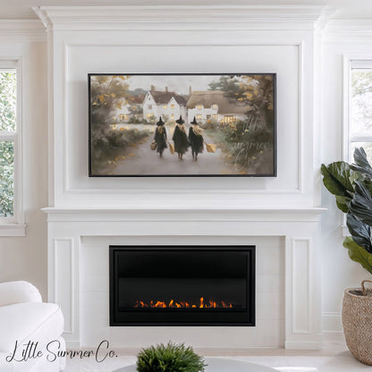 Three Witches Frame TV Art displayed on a TV