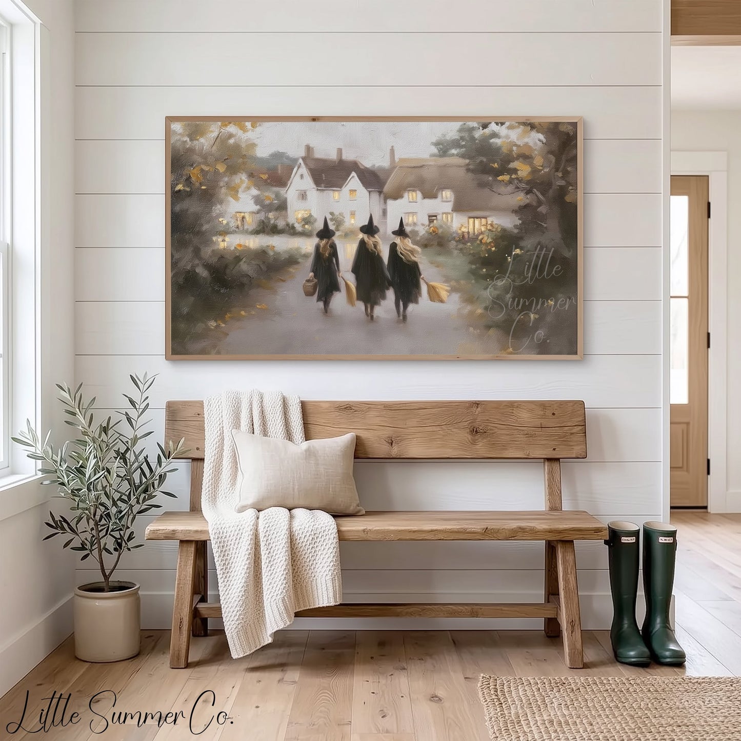 Three Witches Frame TV Art displayed on a TV