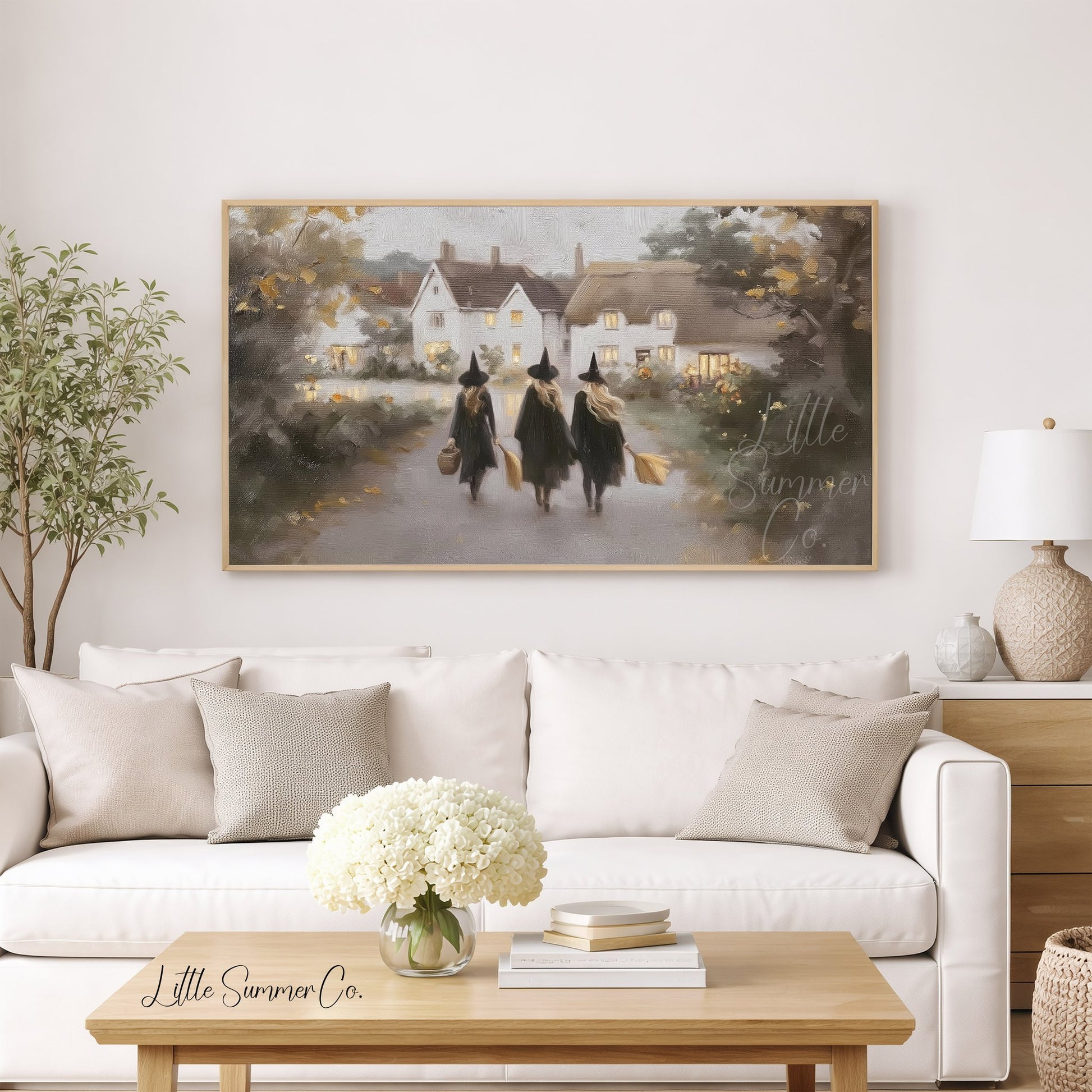 Three Witches Frame TV Art displayed on a TV