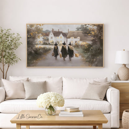 Three Witches Frame TV Art displayed on a TV