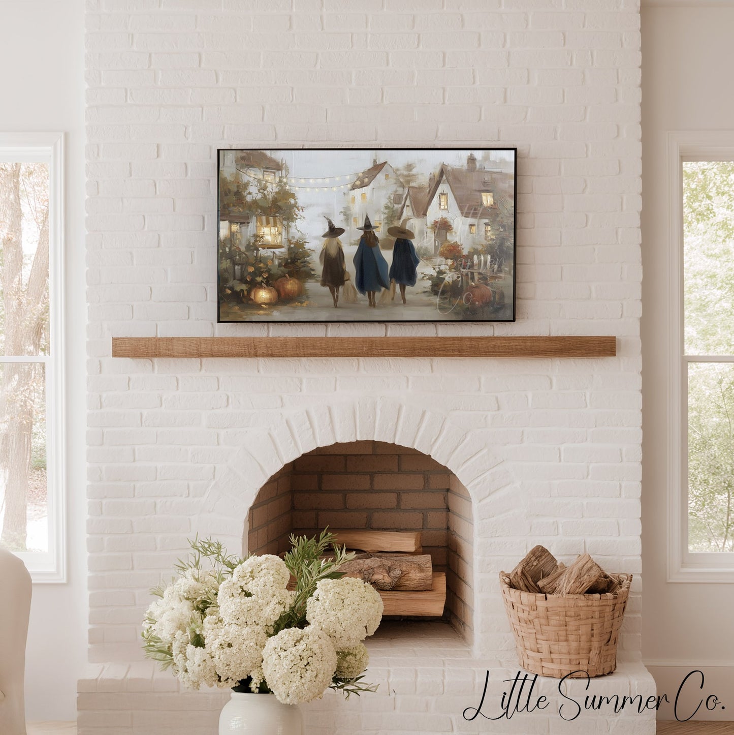 Village Witches Frame TV Art displayed on a TV
