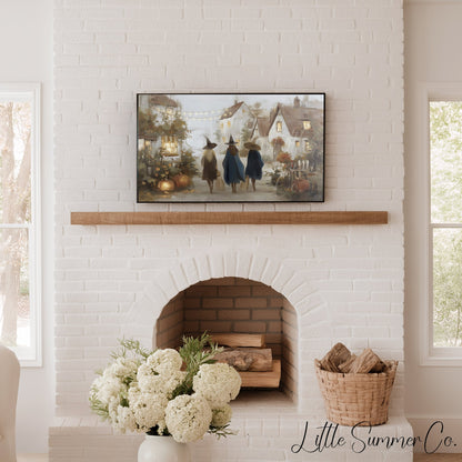 Village Witches Frame TV Art displayed on a TV