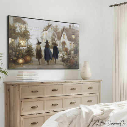 Village Witches Frame TV Art displayed on a TV