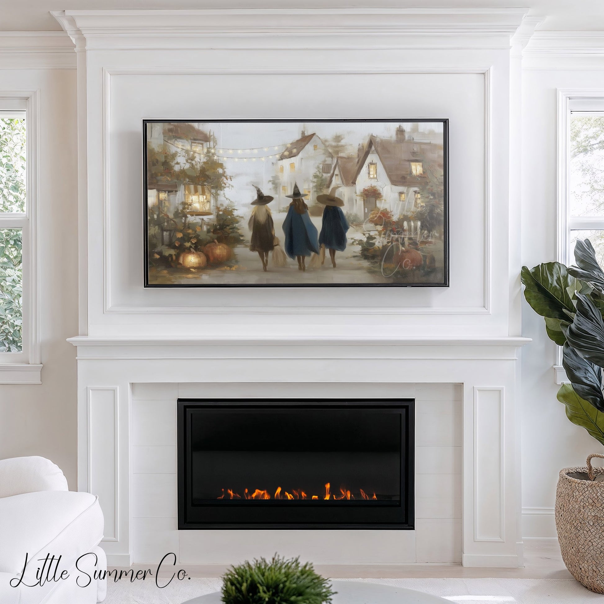 Village Witches Frame TV Art displayed on a TV